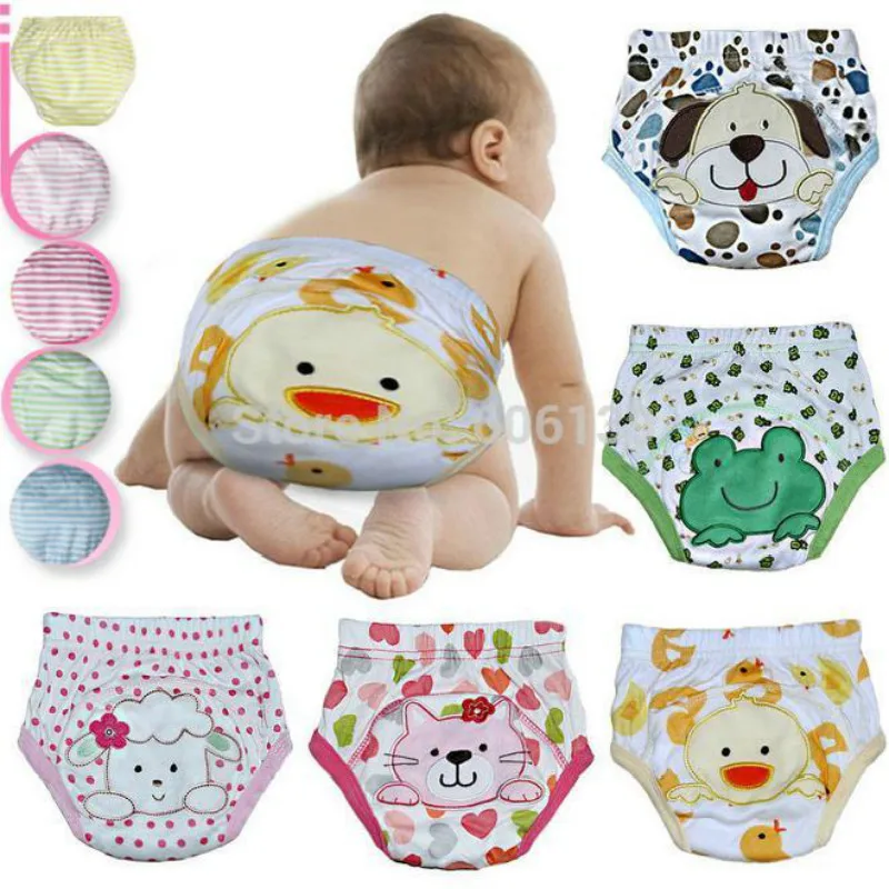 

Waterproof 3 Layers Baby Training Pants Diaper Pants Kid's Cotton Underwear Toddler Underpants Panties 10pcs/lot