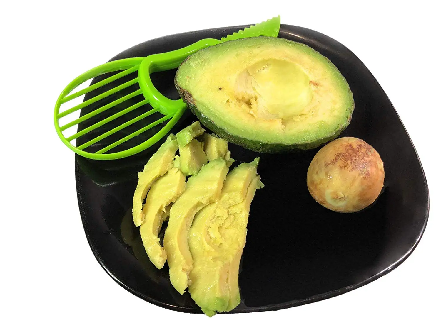 3-in-1 affettatrice per Avocado burro di karitè pelapatate per frutta taglierina separatore di polpa coltello di plastica utensili da cucina per