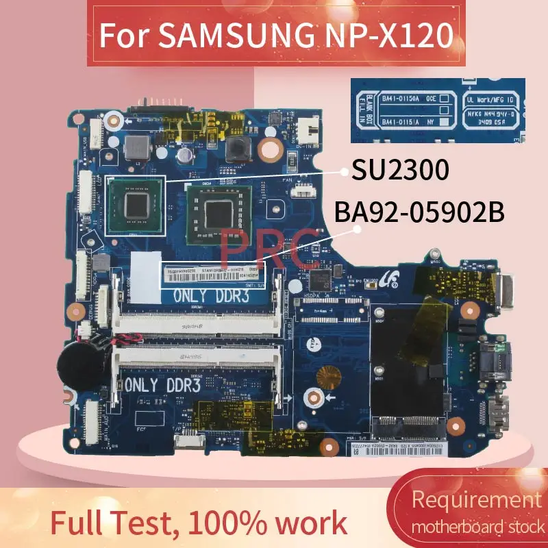 

BA92-05902A For SAMSUNG NP-X120 SU2300 Notebook Mainboard BA41-01151A SLGSB SLB92 Laptop motherboard DDR3
