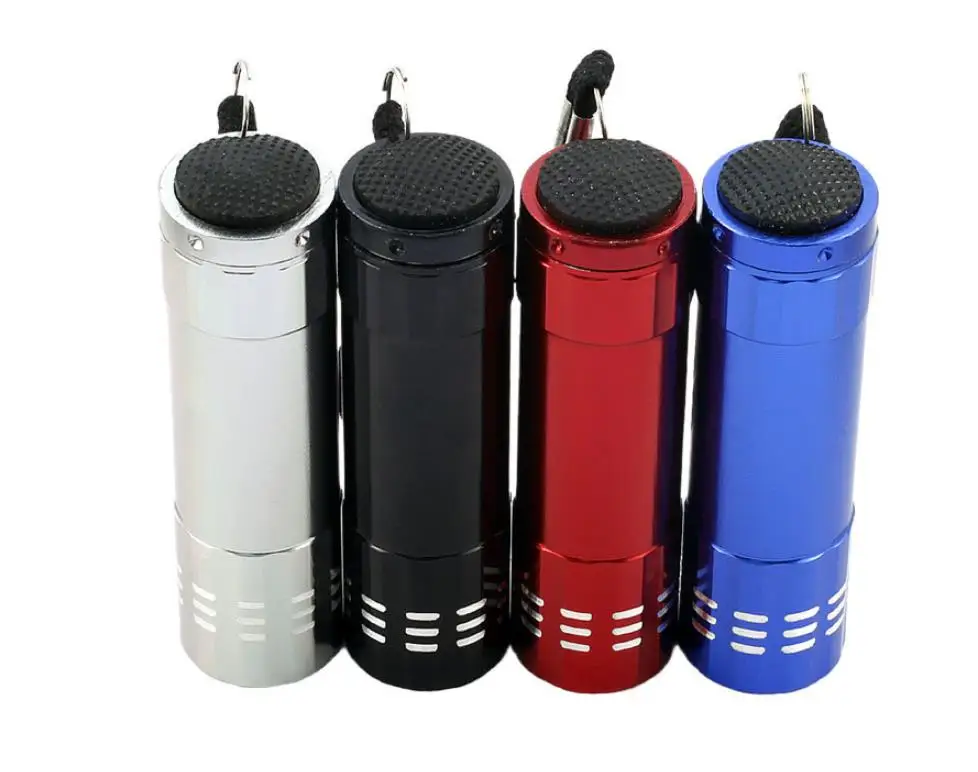 Wholesale 500pcs/lot 9 Led Multifunction Torch Led Flashlight with Uv Cash Detector Can Customize Wholesale