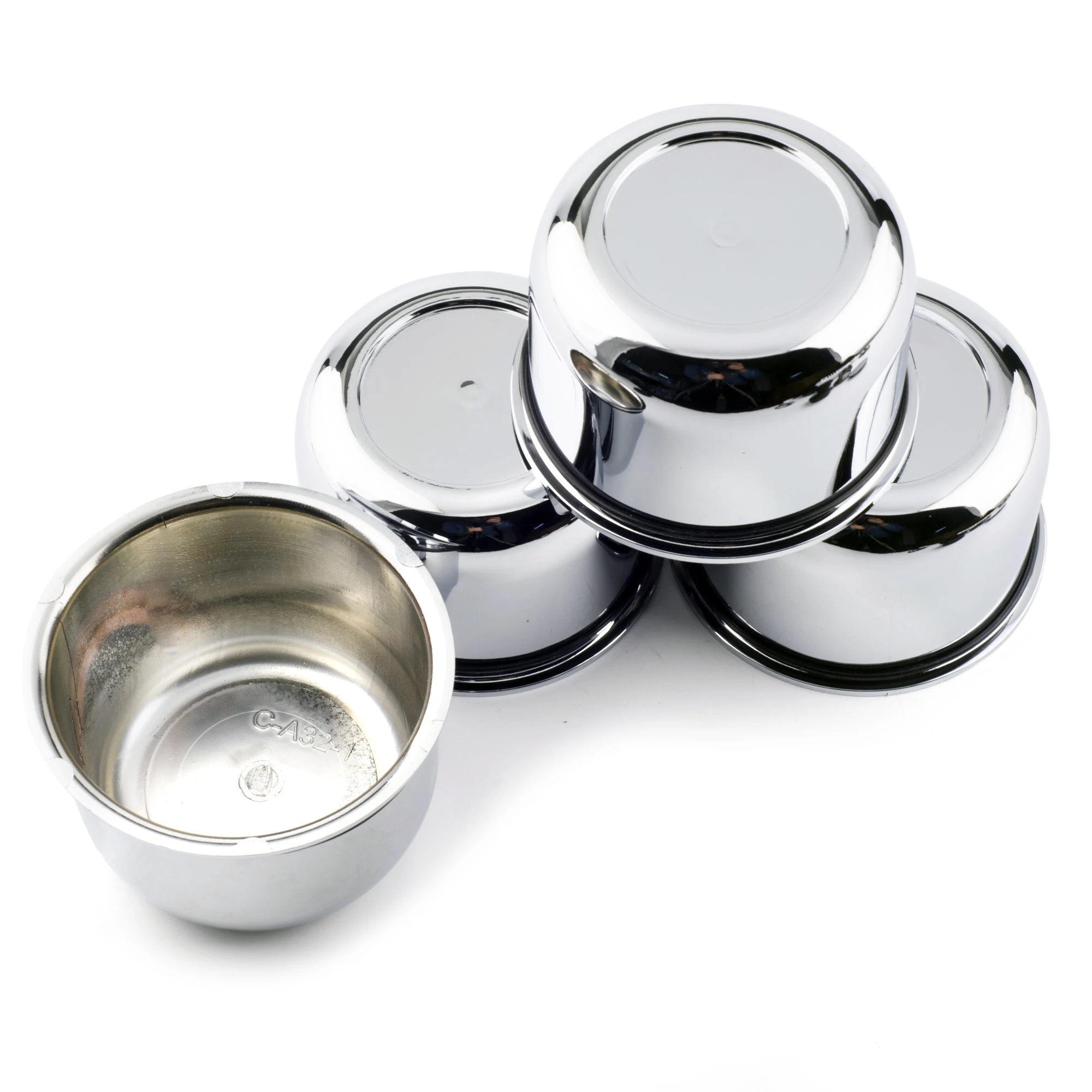 4pcs 83mm Wheel Hub Center Caps For Push Through 3.25in Trailer/Truck Tall 2.32in Rims Dust Cover Chrome Carbon Steel