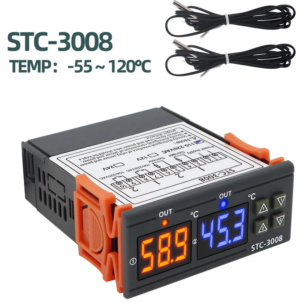 STC-1000 STC-3028 STC-3008 Igrometro Digitale Regolatore di Umidità Termometro Igrometro Sensore del Riscaldatore di Raffreddamento 12V/24V/220V