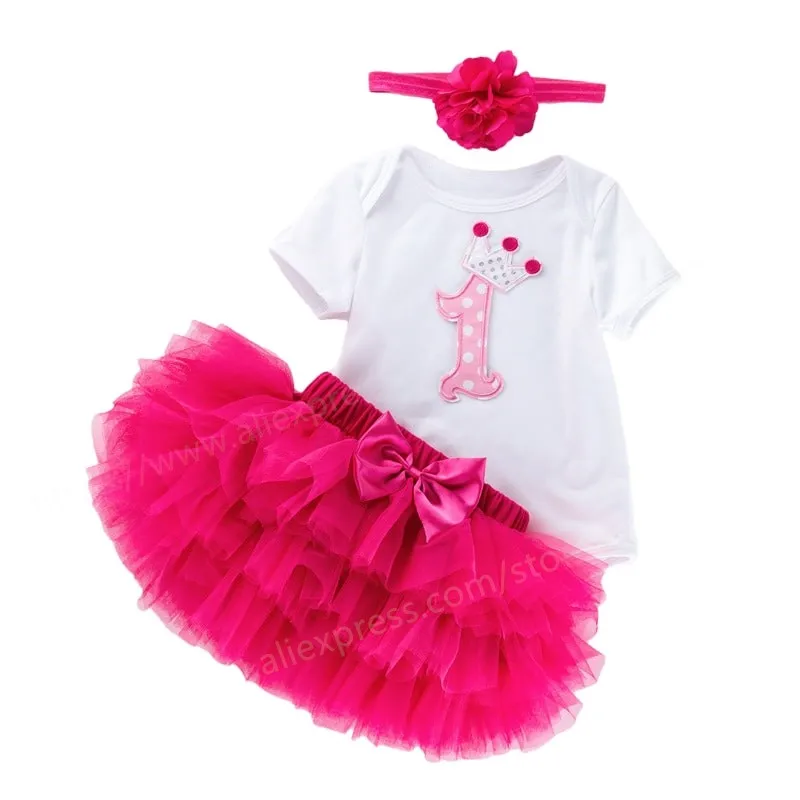 Baby Girls Dress 1st First Birthday Party Dress 1 Year Birthday Dress Infant Tutu Dress Costume for Baby Girl Toddler