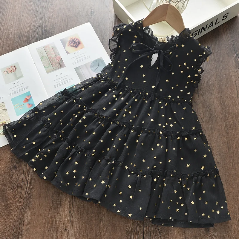 Girls Casual Dress 2020 Summer Fashion Girl Kids Party Dresses Sleeveless Star Toddler Children birthday Princess Clothes