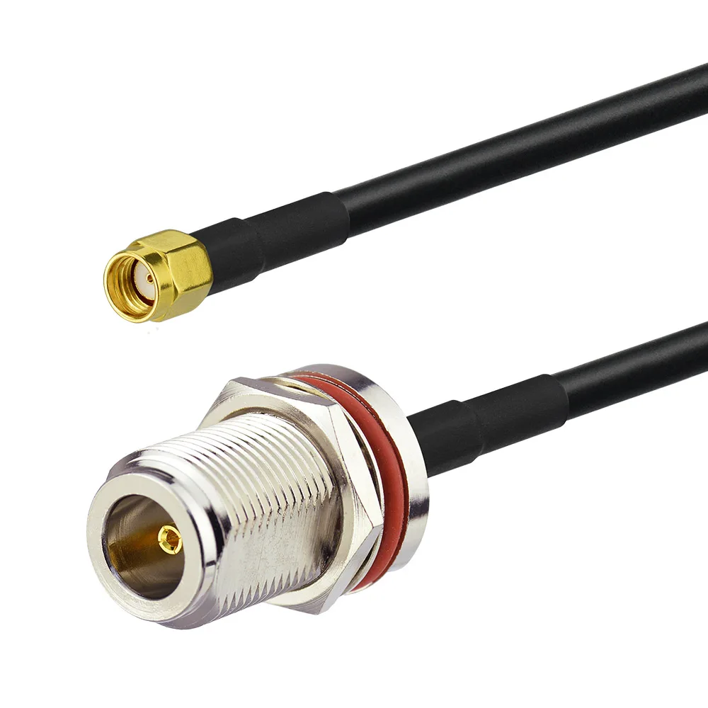 Eightwood Lora 868 MHz 915 MHz Antenna Cable N Type Female to RP-SMA Male RG58 for WiFi Booster Extender Amplifier Outdoor Yagi