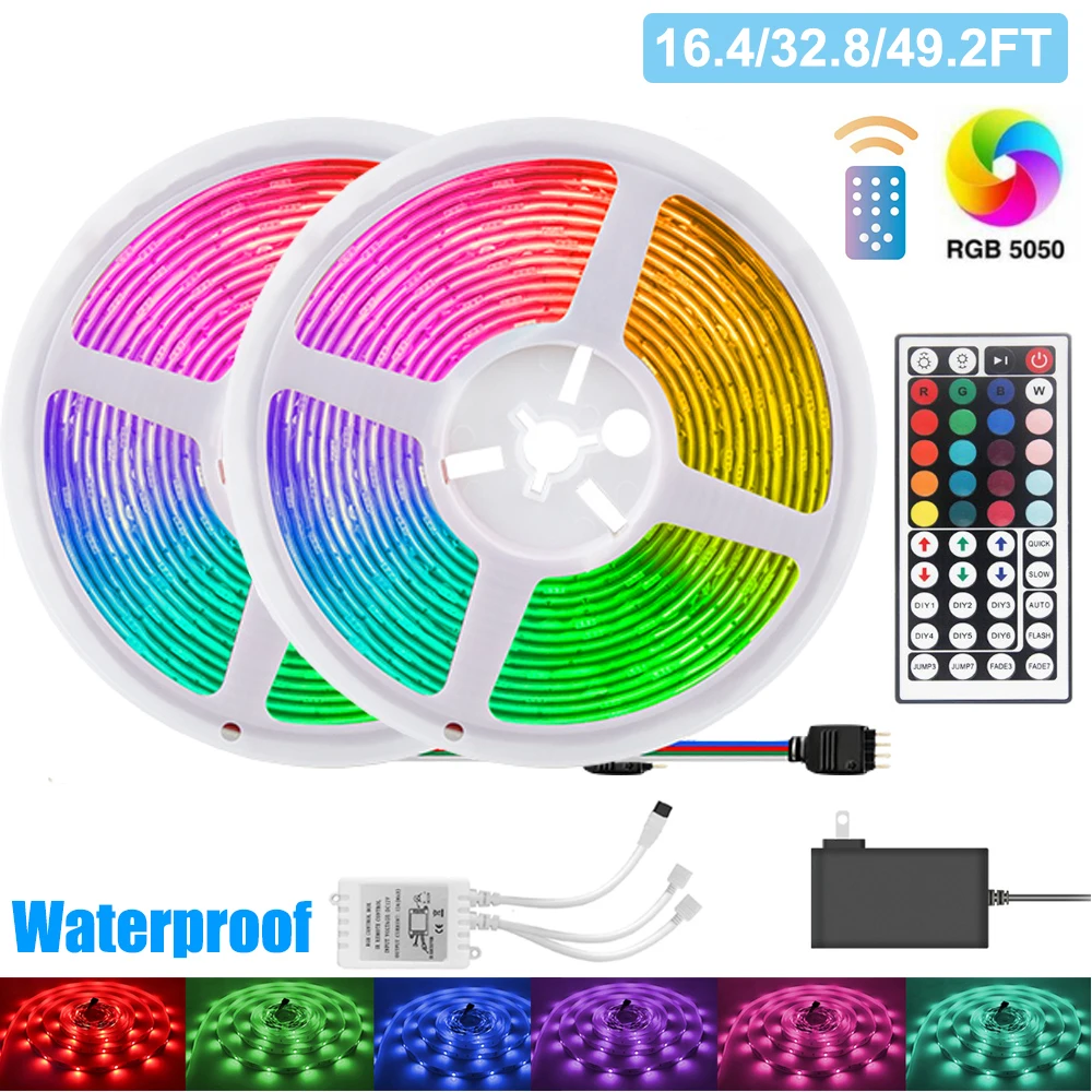 

Светодиодные ленты светильник s цветная (RGB) Цвет изменение Светодиодные ленты светильник s 5 м 10 м 15 м Гибкая лампа лента 5050 12V lampara ночной Светильник Люминесцентная строка