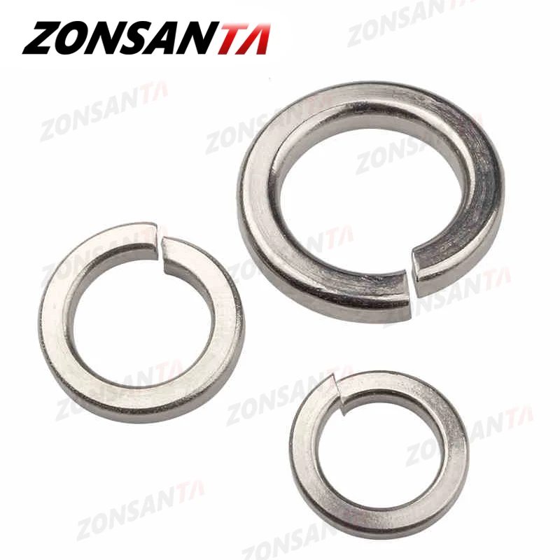 ZONSANTA A2 304 Podkładka zabezpieczająca ze stali nierdzewnej z dzieloną sprężyną Elastyczna uszczelka M1.6 M2 M2.5 M3 M4 M5 M6 M8 M10 M12 M16 M20 GB93 — zdjęcie 5