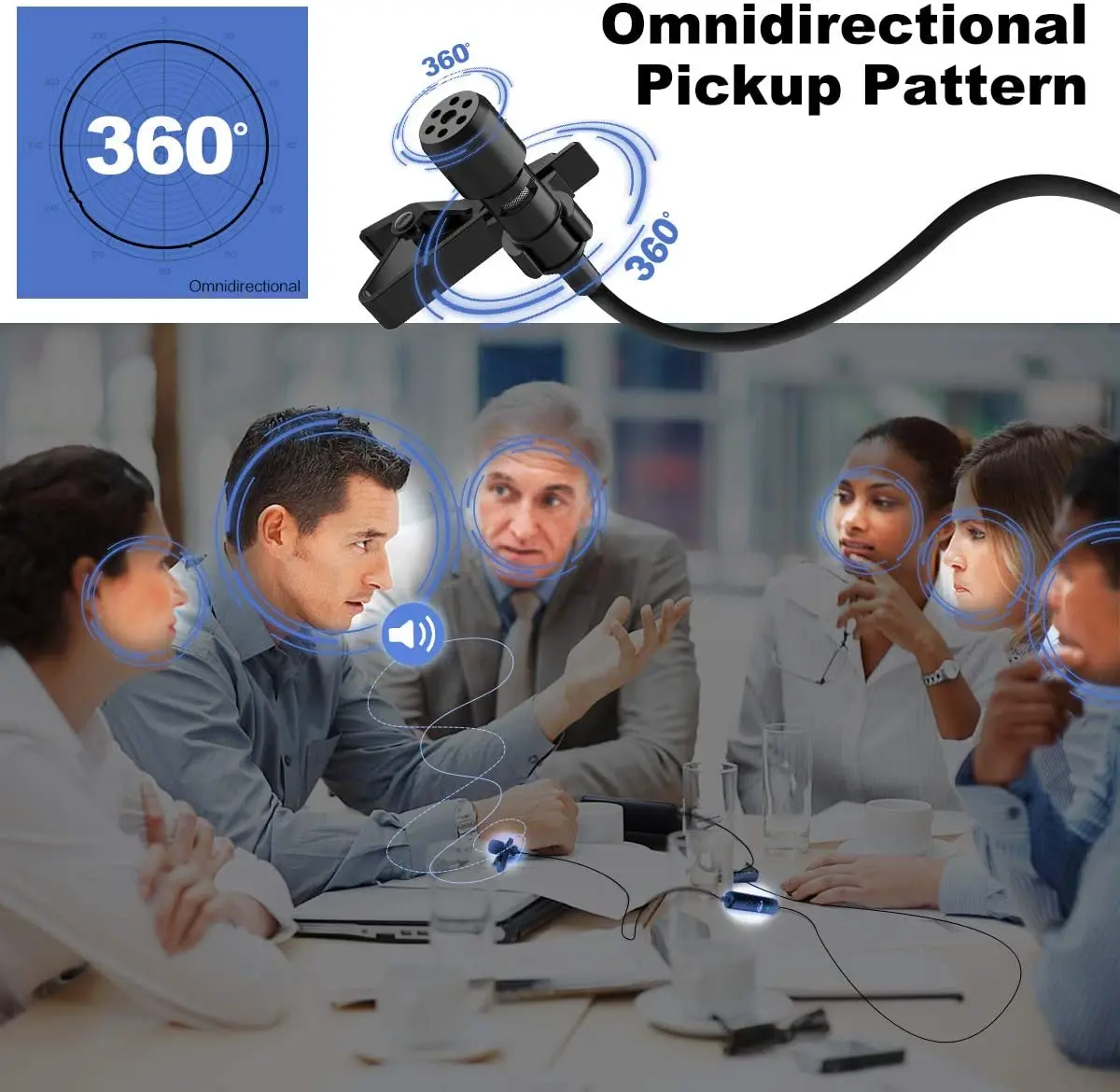 ميكروفون SYNCO Lav S6E سلكي من Lavalier، ميكروفون مكثف متعدد الاتجاهات، سلك 6 متر لهاتف iPhone Android الذكي