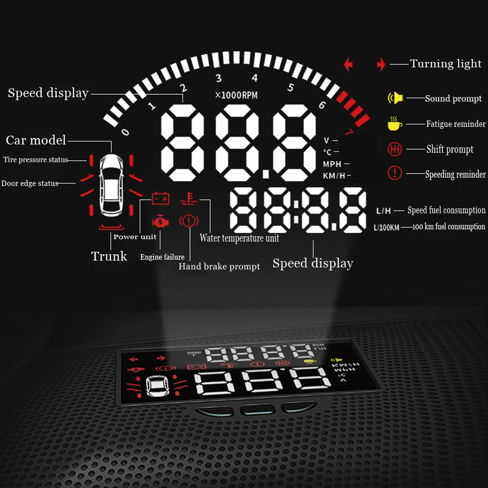 Per Toyota Camry/Daihatsu Altis XV7 Accessori Auto Head Up Display HUD Auto Elettronico Intelligente Schermo di Guida Allarme di Velocità Eccessiva