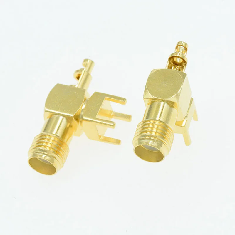 10pcs SMA Jack Thru Hole Female RA PCB Mount ST Connector For 1.13mm Cable