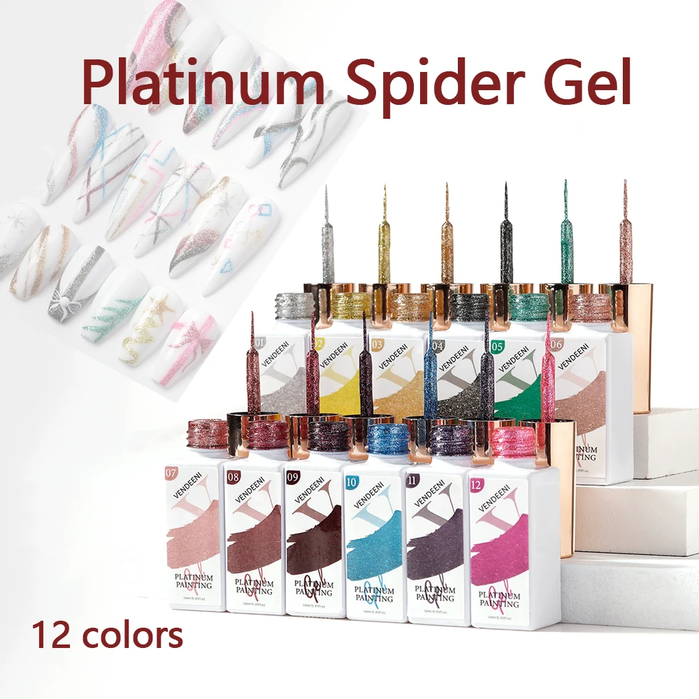 

VDN Creative Wire Spider Line Nail Polish Gel Spider UV Paint Gel Hybrid Nail Varnishes Nail Design Platinum Gel Nail polish