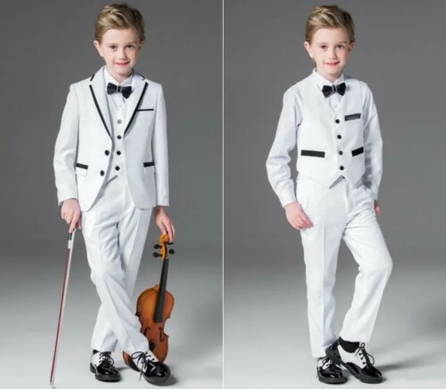 2020 New Boys' Attire Kids Suits Custom Made Handsome Two-Button Clothing Set 3 Pieces Wedding Suits (Jacket+Pants+Vest)