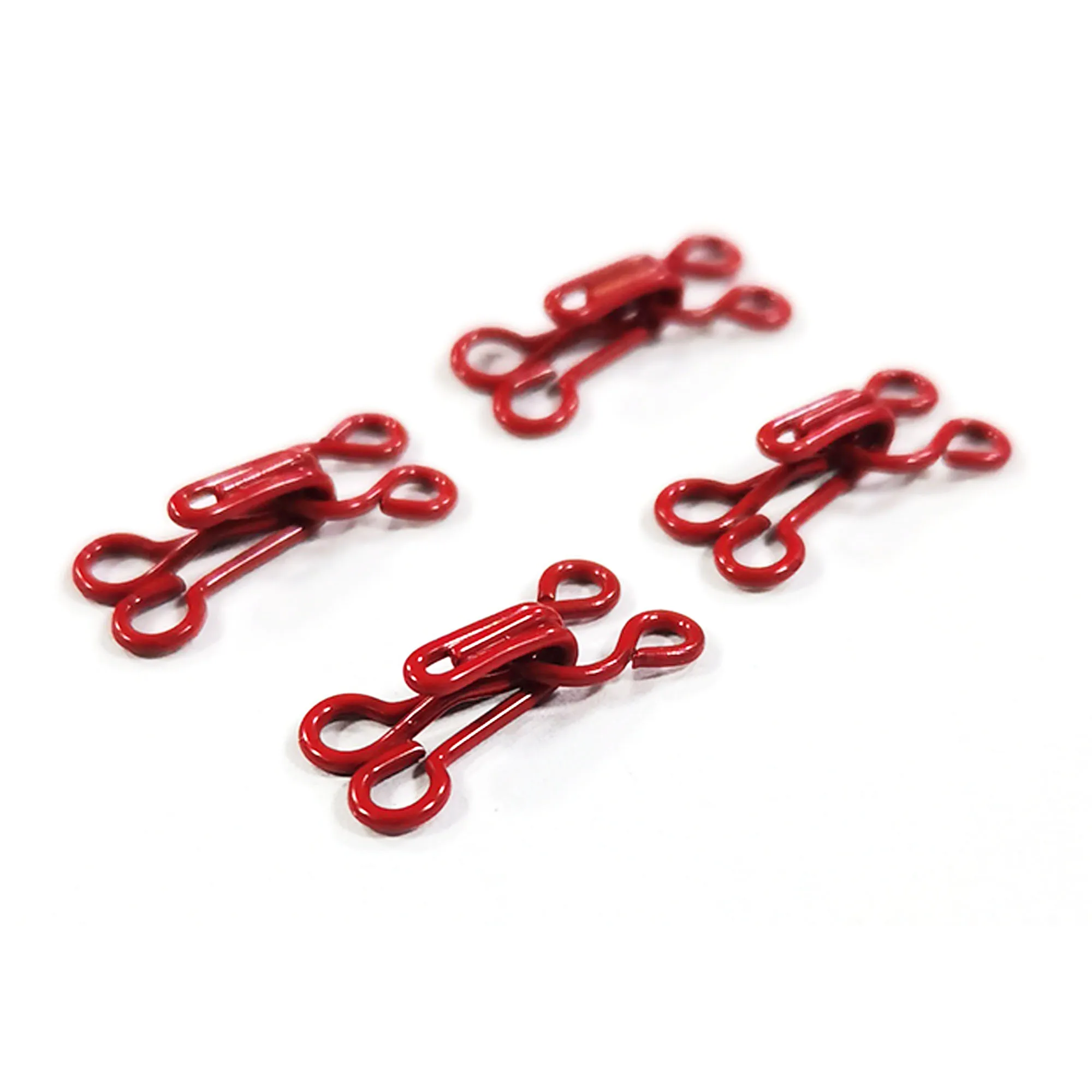 50 sets Red Hook Eye Closure Hook and Eye Clasp Clothing Hook Sewing Hook Copper Hook and Eye Sets Hook and Eye