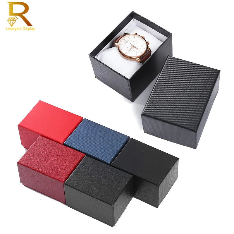 Wholesale 5 Color Cardboard Watch Box Bracelet Jewelry Box Man Watch Gift Boxes Showed Case 10.5*7.5*7cm Factory Direct