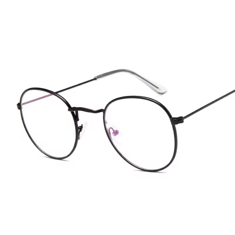 Vintage Round Glasses Clear Lens Fashion Gold Round Metal Frame Glasses Optical Men Women Eyeglass Frame Fake Glasses image_2