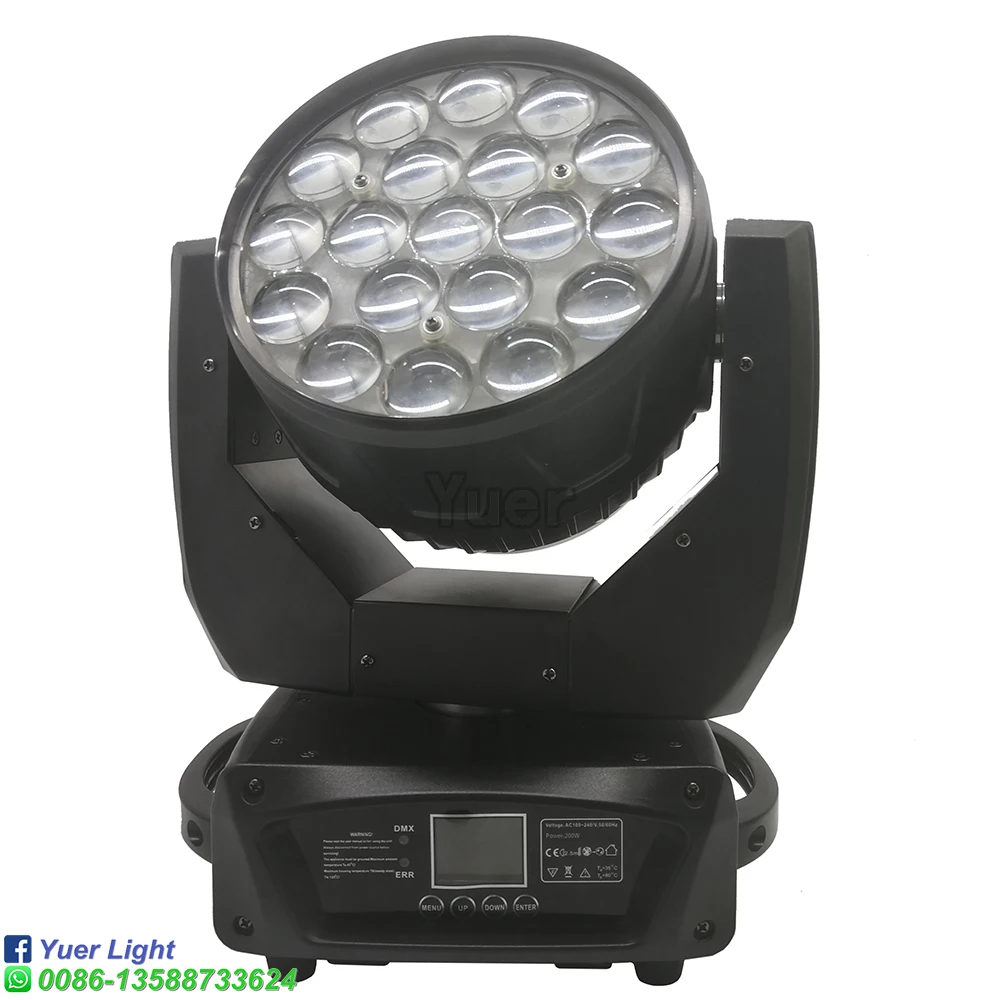 19X15W Moving Head Zoom Wash Led RGBW 4IN1 Moving Head Light 19 Eyes Moving Head Light With Beam Wash Strobe 2IN1Effect Light