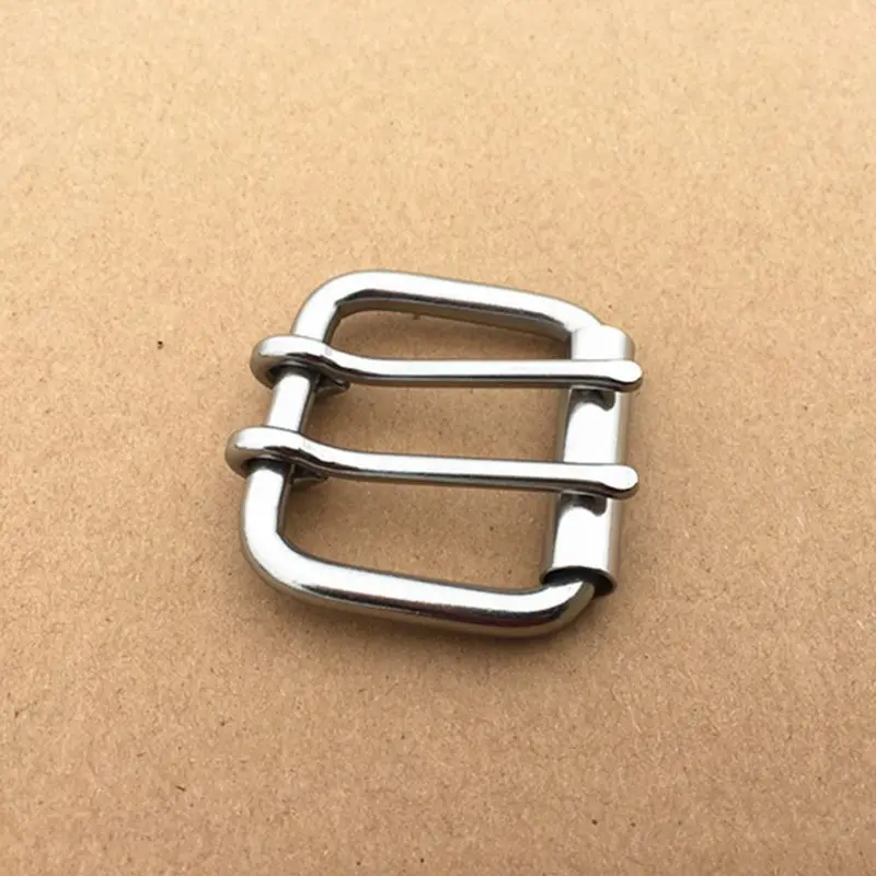 Belt Buckle Bag Fasteners Double Pin Stainless Steel Weightlifting Roller Matel Waistband Head 60mm 52mm