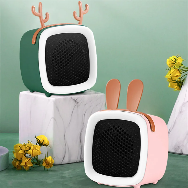 Mini Heater Fan Met Led Licht Energiebesparende Huishoudelijke Kantoor Persoonlijke Verwarming Kachel Radiator Ptc Keramische Warmer Winter QN68