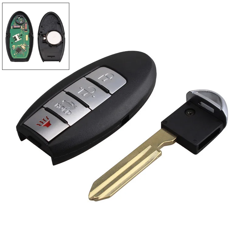 

4 Buttons Replacement Remote Car Key Fob Transmitter Clicker Alarm with Key KR55WK48903 KR55WK49622 5WK48903 5WK49622 for Nissan