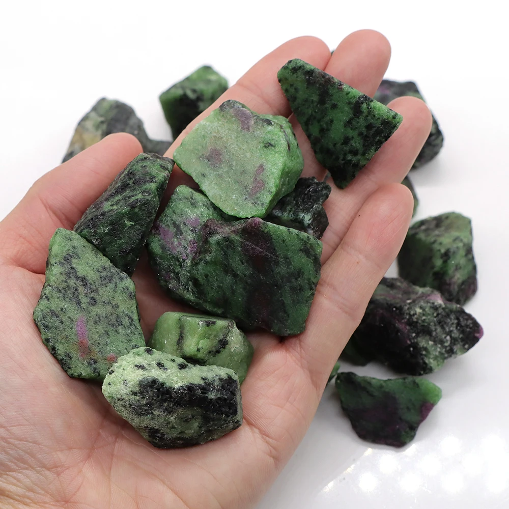 Natural Ruby Zoisite Raw Crystal Quartz Irregular Shape Ore Rock Minerals Specimen Magic Repair Rough Stone Home Decoration