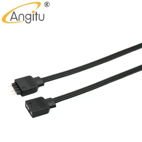 Angitu-Câble d'extension de bande LED pour ventilateur d'ordinateur, connecteur de contrôle de la lumière de la carte mère, 3 broches RVB, 5V, transistors 1007, 22 awg-50 cm