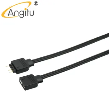 Angitu 컴퓨터 팬 LED 스트라이프 연장 케이블, 마더보드 조명 제어 커넥터, ul 1007, 22awg-50cm, RGB 3 핀, 5V 