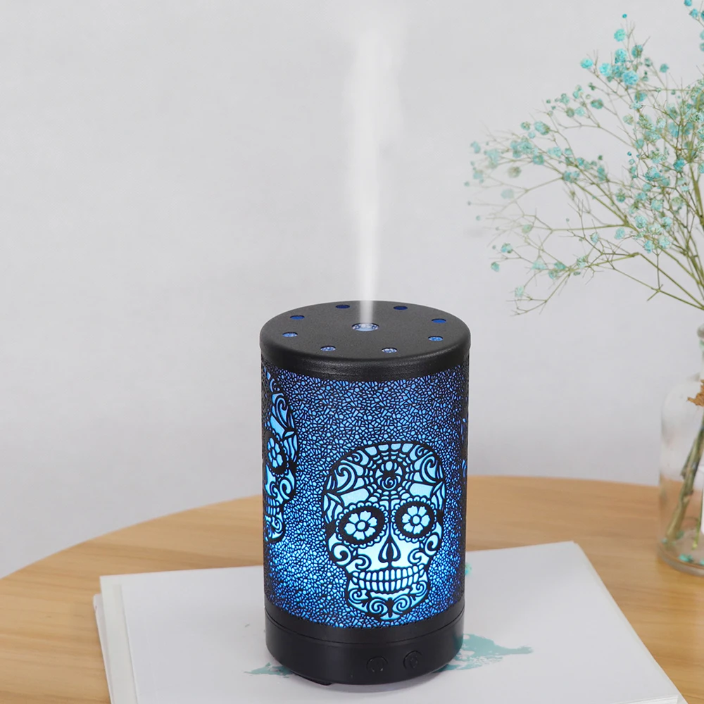 Creative Skeleton Essential Oil Diffuser Ultrasonic Air Aromatherapy Humidifier 7 Color LED Lamp For Home Office 100ML Diffusor