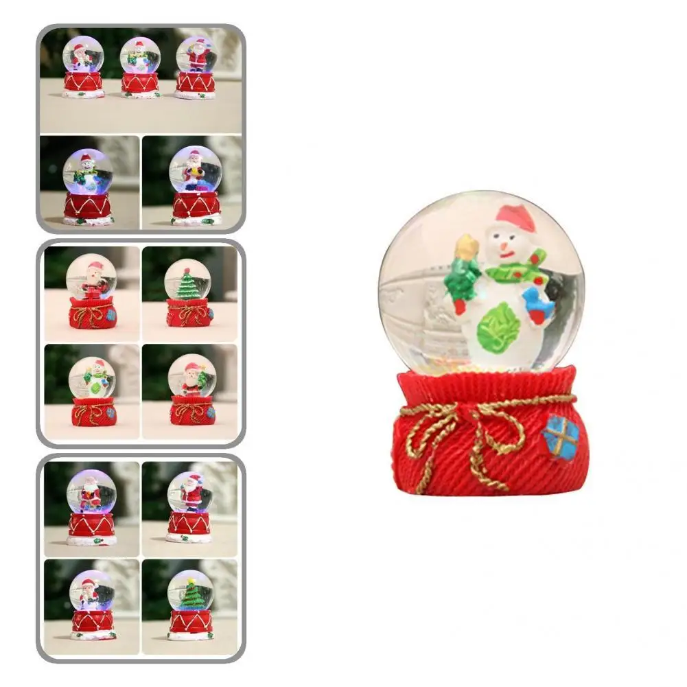 Crystal Ball Mini Snow Globe Display Holiday Decor  Decorative Christmas Tree Santa Claus Snowman Glass Ball Ornament