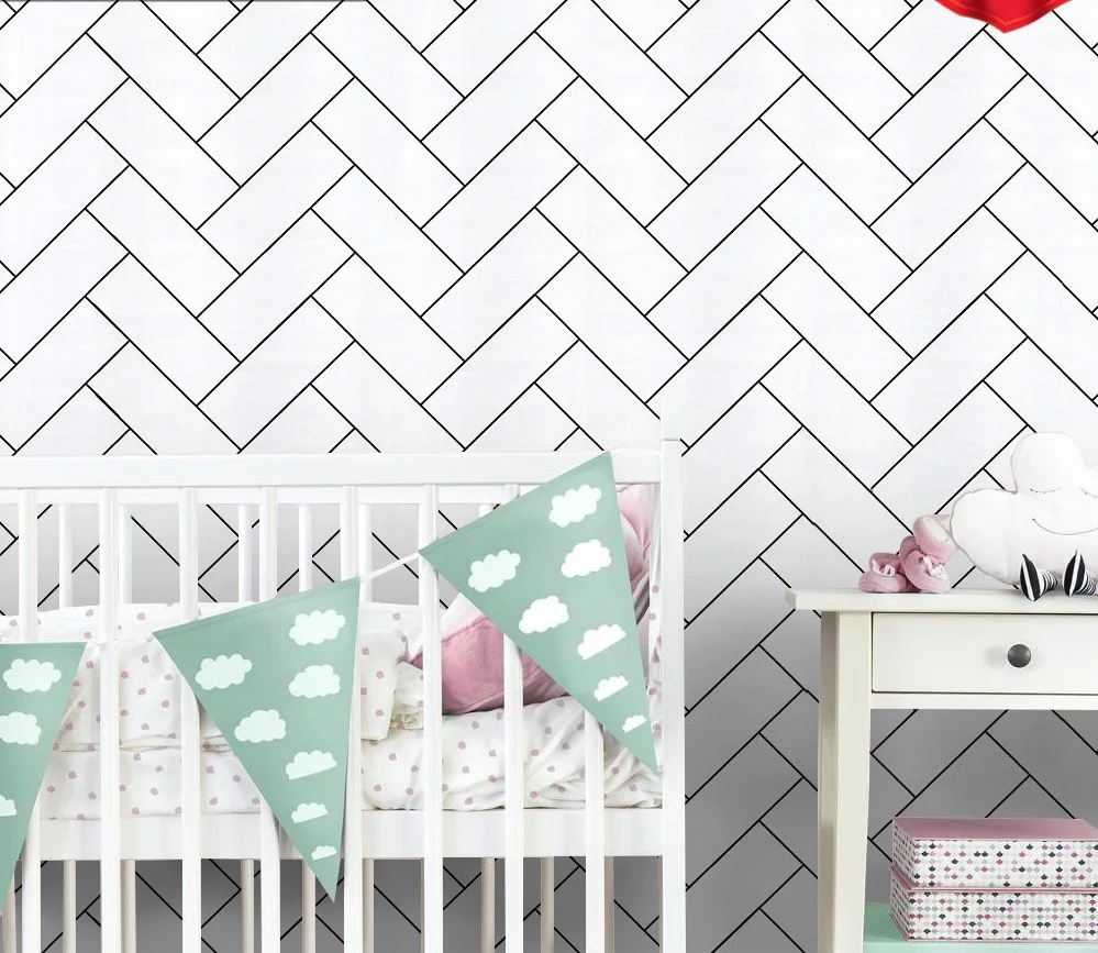 

White Weave Wallpaper Stick and Peel Modern Geometric Pattern Self Adhesive Wallpaper Removable For wall Bedroom Home Decoration