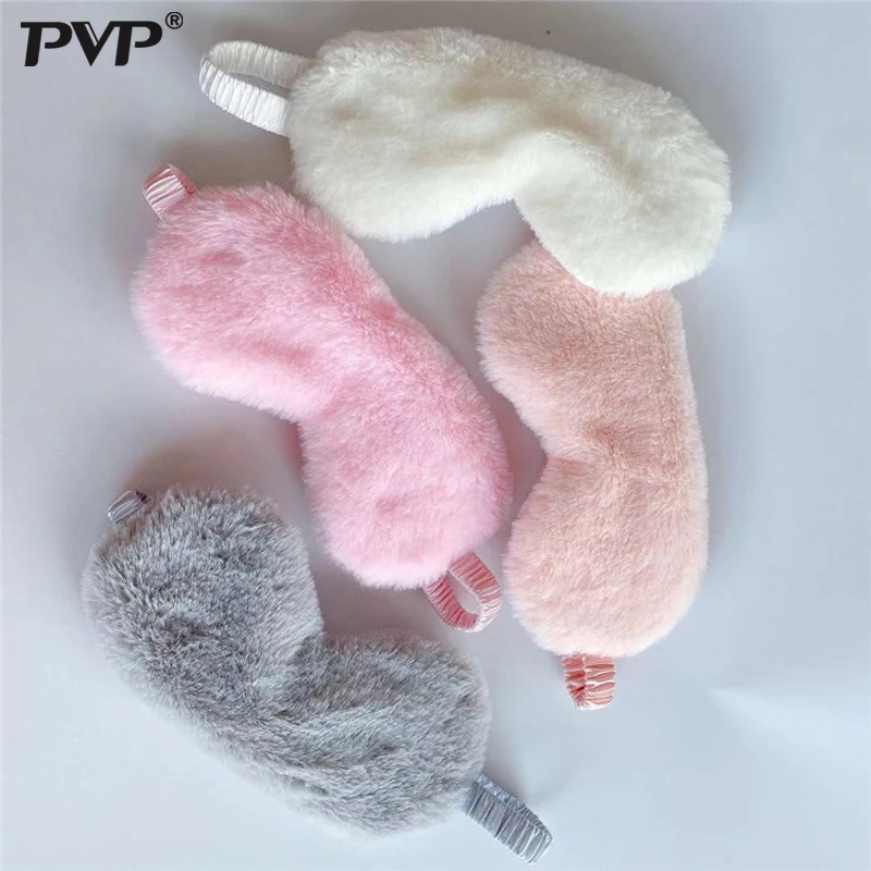 1Pcs Soft Plush Eye Masks Silk Eye Cover Rabbit Plush Sleeping Mask Cover Shade Cartoon Nap Shade Blindfold Travel Eyepatch