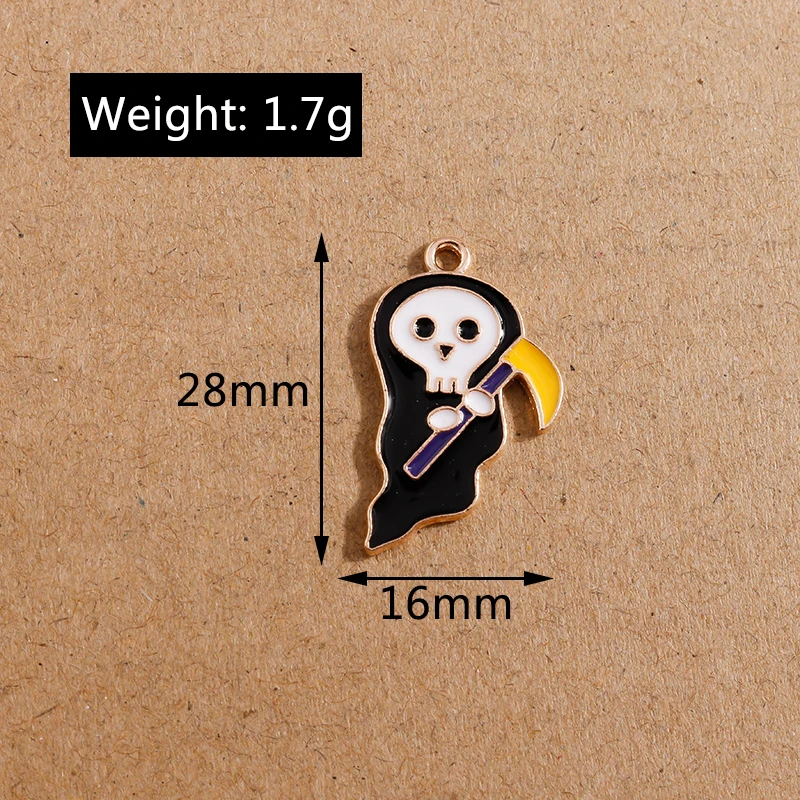 10 Stück 22x30mm Cartoon-Emaille-Hexen-Anhänger für die Schmuckherstellung, niedliche Ohrhänger, Halsketten, DIY-Bastelzubehör für Frauen – Detail 31