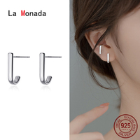 La Monada Hook Women Earrings Silver 925 Stud Fine Jewelry Minimalist Pierced Ears Small Silver 925 Stud Earrings For Women