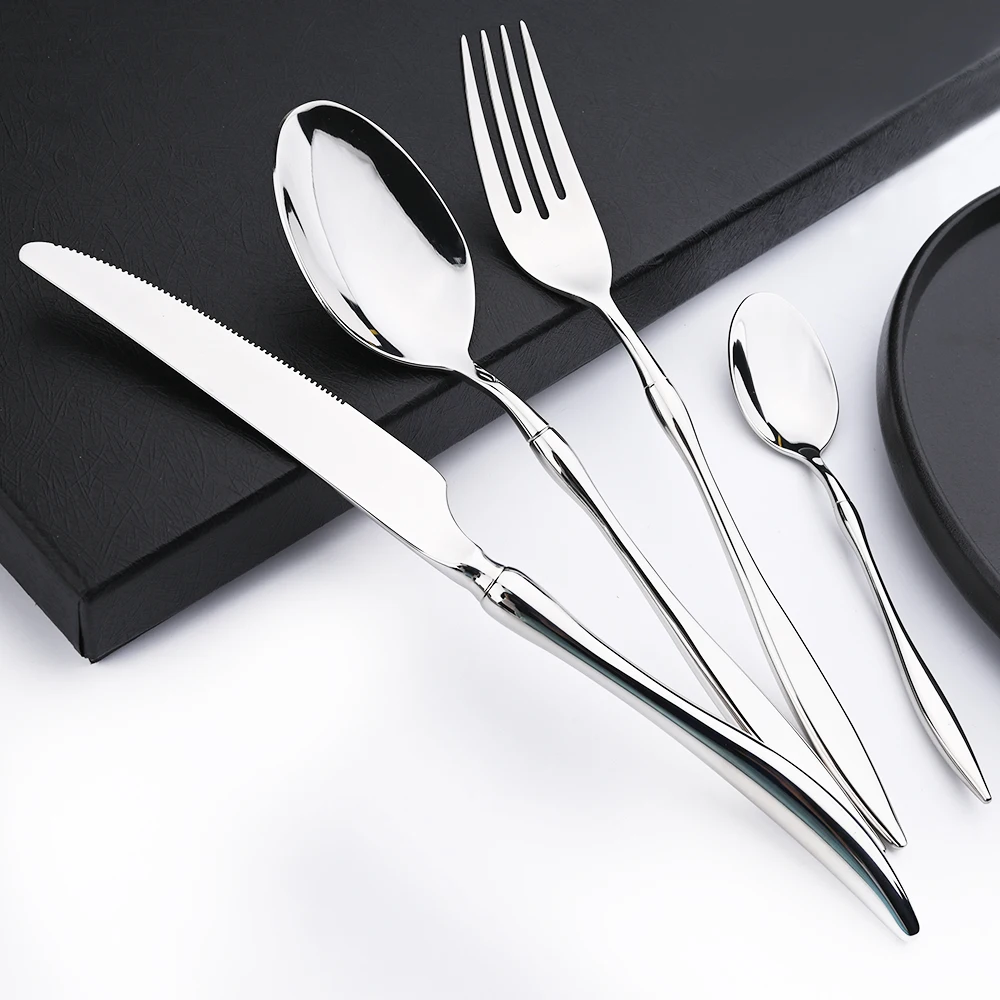 

18/10 Dinnerware Vintage Cutlery Set Stainless Steel Mirror Silverware Set Spoons Knife Fork Tableware Home Kitchen Flatware Set