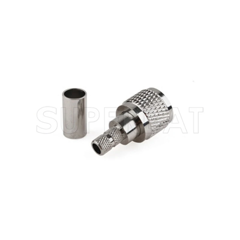 Superbat 10pcs Mini-UHF Crimp Male RF Coaxial Connector for Cable RG58, RG400,RG142,LMR195/KSR195