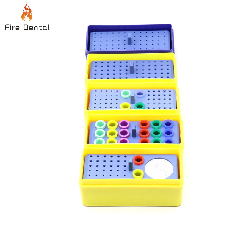 1Pcs Dental 72 Holes Endo Box Random Color Endo Files Tray Dental Sterilization Box for Burs Reamers Gutta Percha Endo Holder