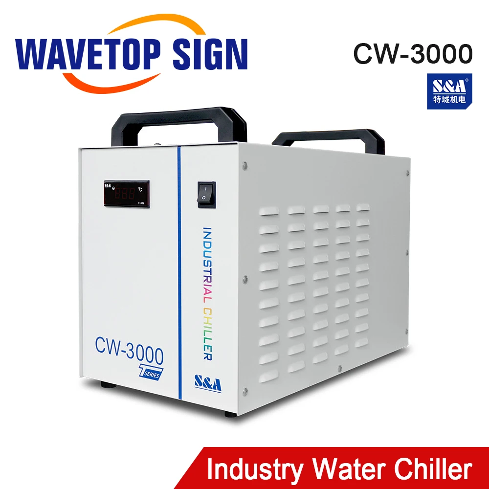 WaveTopSign S&A CW3000 Industrial Water Chiller for CO2 Laser Engraving Cutting Machine Cooling 60W 80W Laser Tube DG110V TG220V