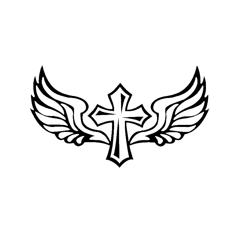 

Car Stickers Cross Wing Christian Decals PVC Car Stickers Believe 15.7cm * 8.9cm
