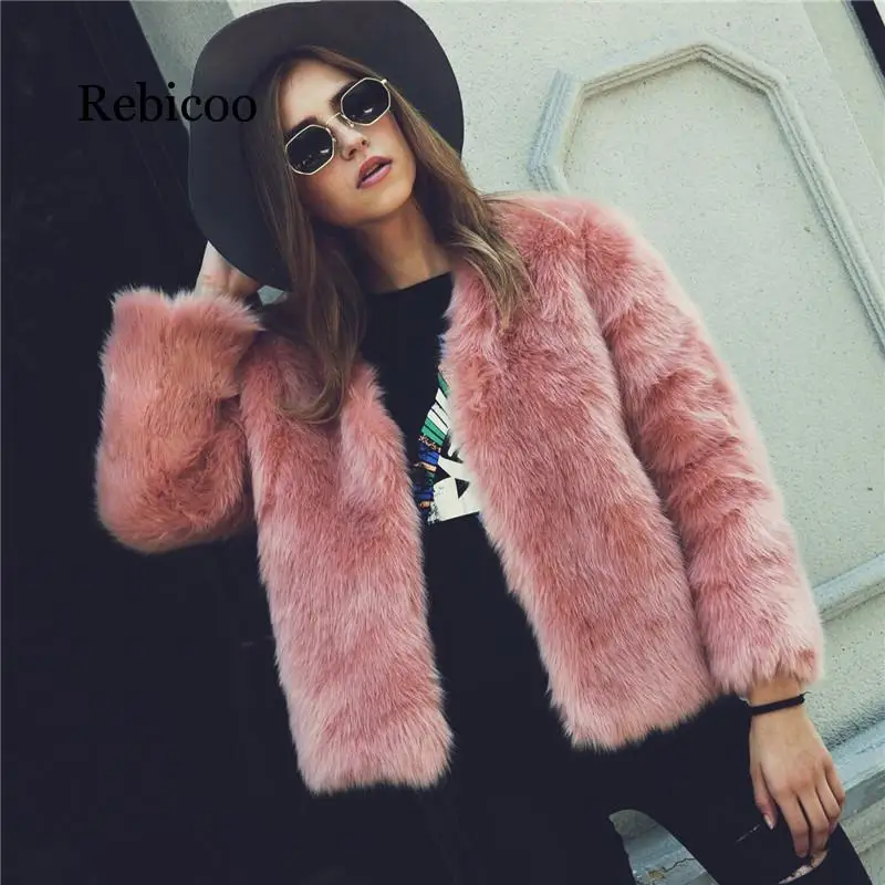 

Winter New Thick Warm Faux Fur Coat Pink Luxury Women's Furry Coat White Lady Fake Fur Jacket Fur Coat Women XXXL
