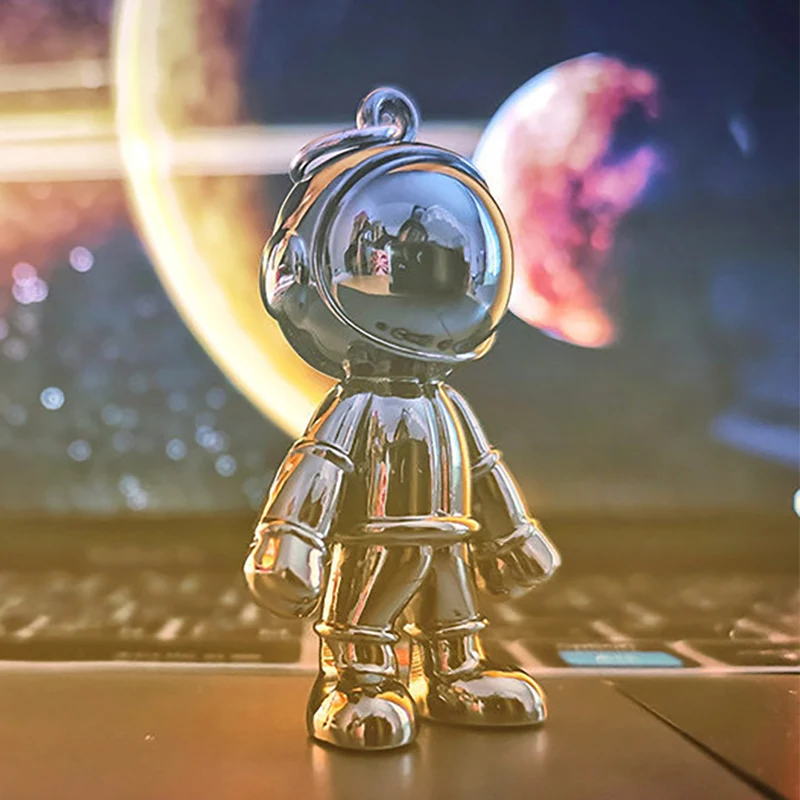 Moda 3D astronauta przestrzeń Robot Spaceman brelok do kluczy biżuteria ze stopu dla męża syna mężczyzn przyjaciel prezenty