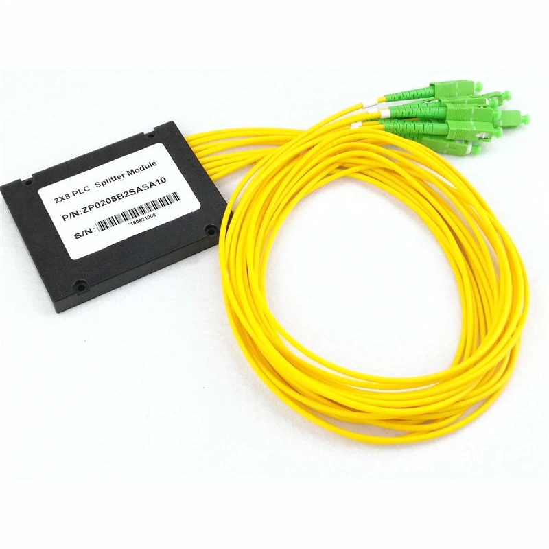 Carrier Grade Plc2 Points 8 Fiber Splitter Box Type Planar Waveguide Pigtail 2:8 Connector Length Optional