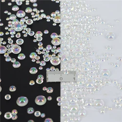 3/4/5/6/8mm DIY Clear AB pendant jewelry accessories Cabochon Domes Round Water droplets Wihout glue Beads