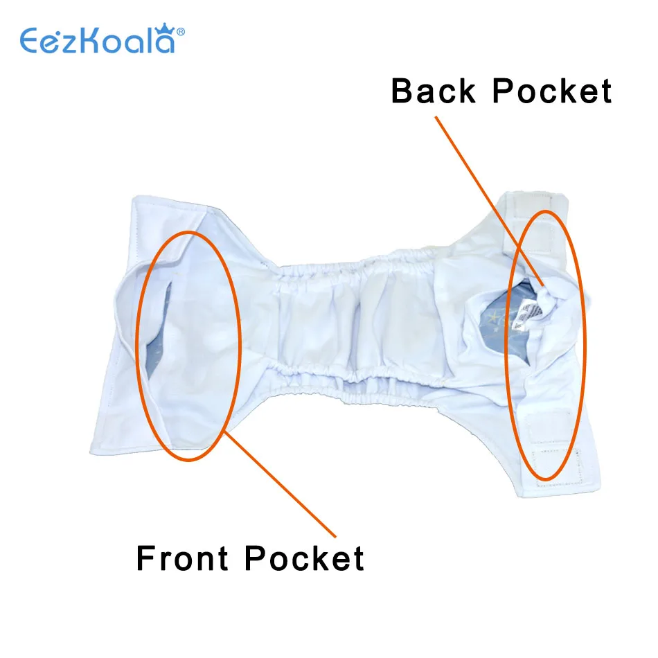 Eezkoala 1pc eco-friendly pano fralda pano rápido seco bebê fraldas reutilizáveis inserção fralda gancho & laço fechamento com dois bolsos