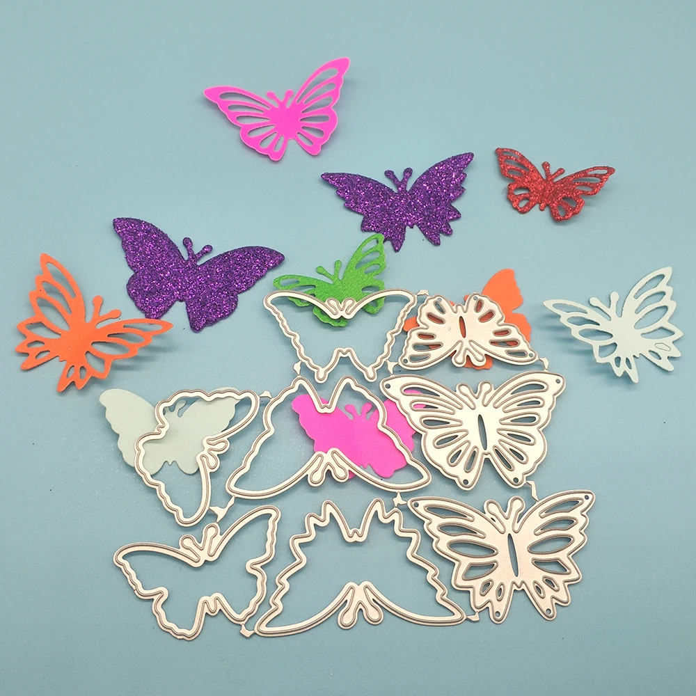 

Colorful butterfly hardware mold template, process scrapbook, decorative DIY paper relief, business card printing, 8 pieces.