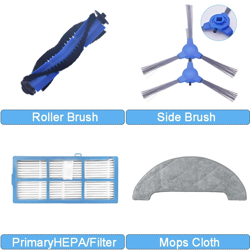 Roller Side Brush HEPA Filter Mop Rag for Proscenic 850T/850P For Ultenic D5/D5S Robot Vacuum Cleaner Spare Parts Accessories