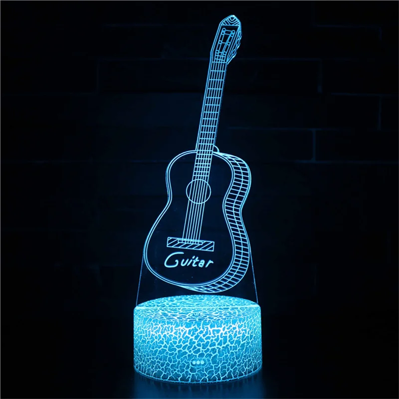 Musical Instrument 3d Lamp Colorful Piano Night Light For Bedroom Decoration Drum Table Lamp Creative Gift for Kids and Friend