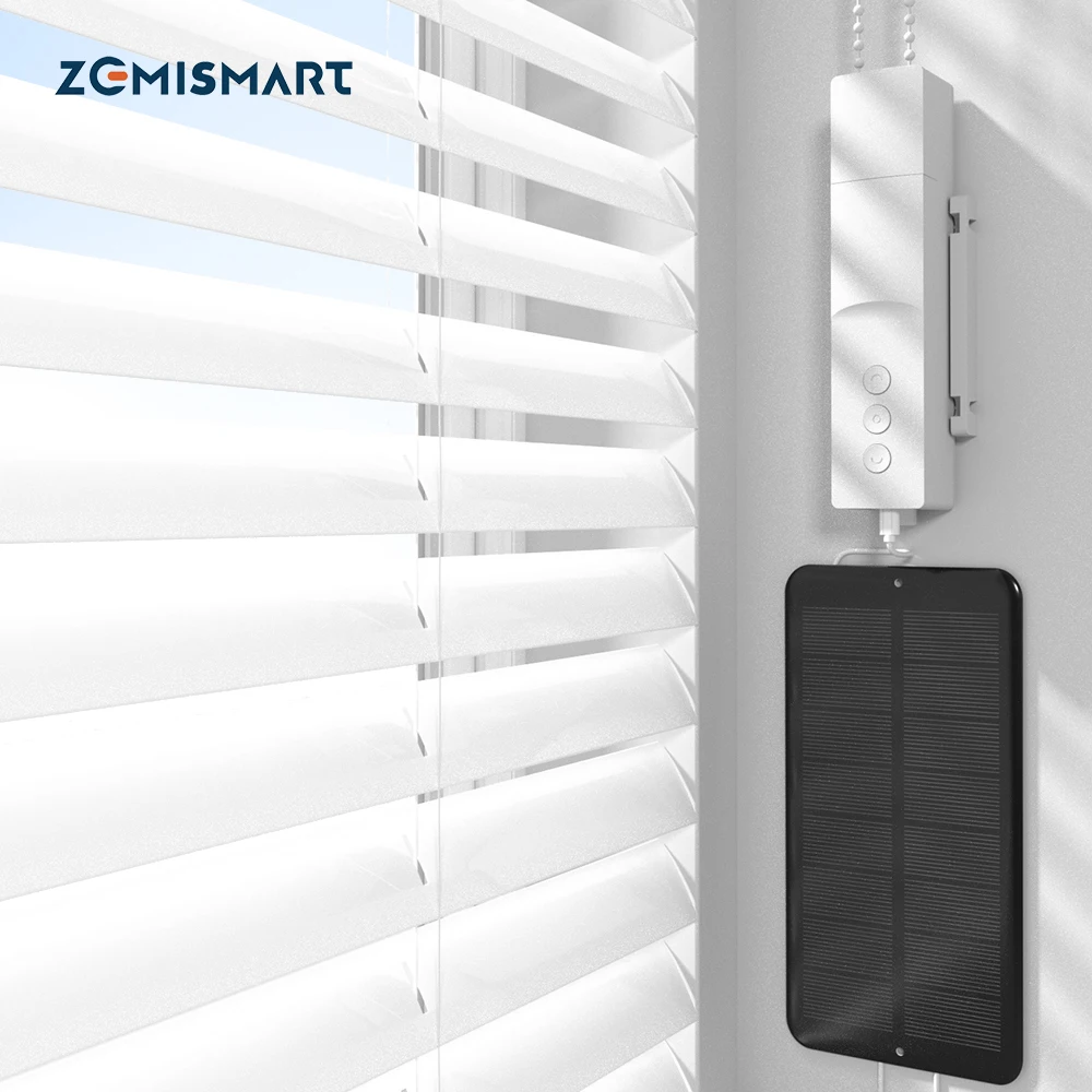 Zemismart Zigbee Roller Shade Driver Smart Rechargeable Blinds Motor Work with Tuya support Solar Panel Alexa Google Home Yandex