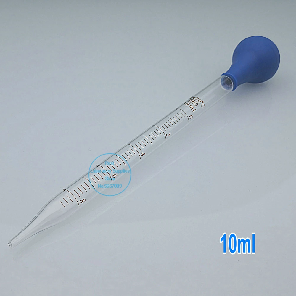 2pcs 4pcs Glass Graduated Pipette Dropper Vol. 0.5ml/1ml/2ml/3ml/5ml/10mlTransfer Pipette with Rubber head