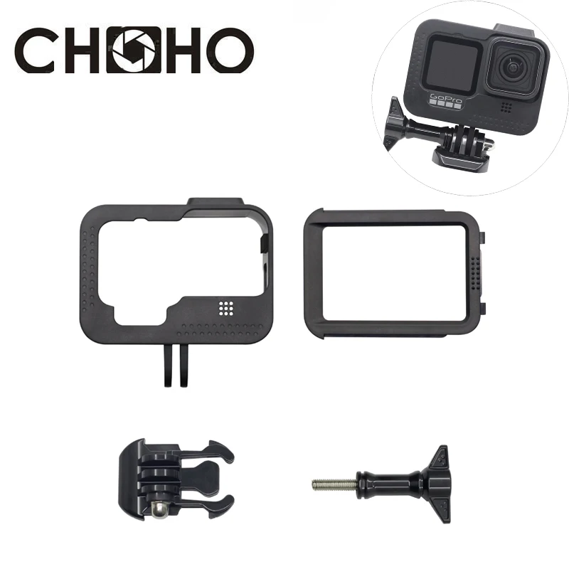 For Gopro 9 10 11 12 13 Black Accessories Case Frame Shell Protector Housing + Lone Screw Base Mount For Go Pro Hero 13 Black