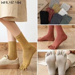 Organische Baumwolle Mann Frauen Fünf Finger Socken Solide Weiche Elastische Atmungsaktiv Junges Casual Harajuku Socken Mit Zehen Marke Sokken