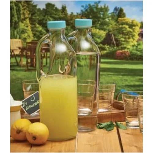 2 PCs Water Jug With Lid Water Bottle, Musluklu Lemonade, Glass Teapot, Beverage Dispenser Musluklu Lemonade 2l